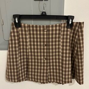 Zara Plaid Brown Skort